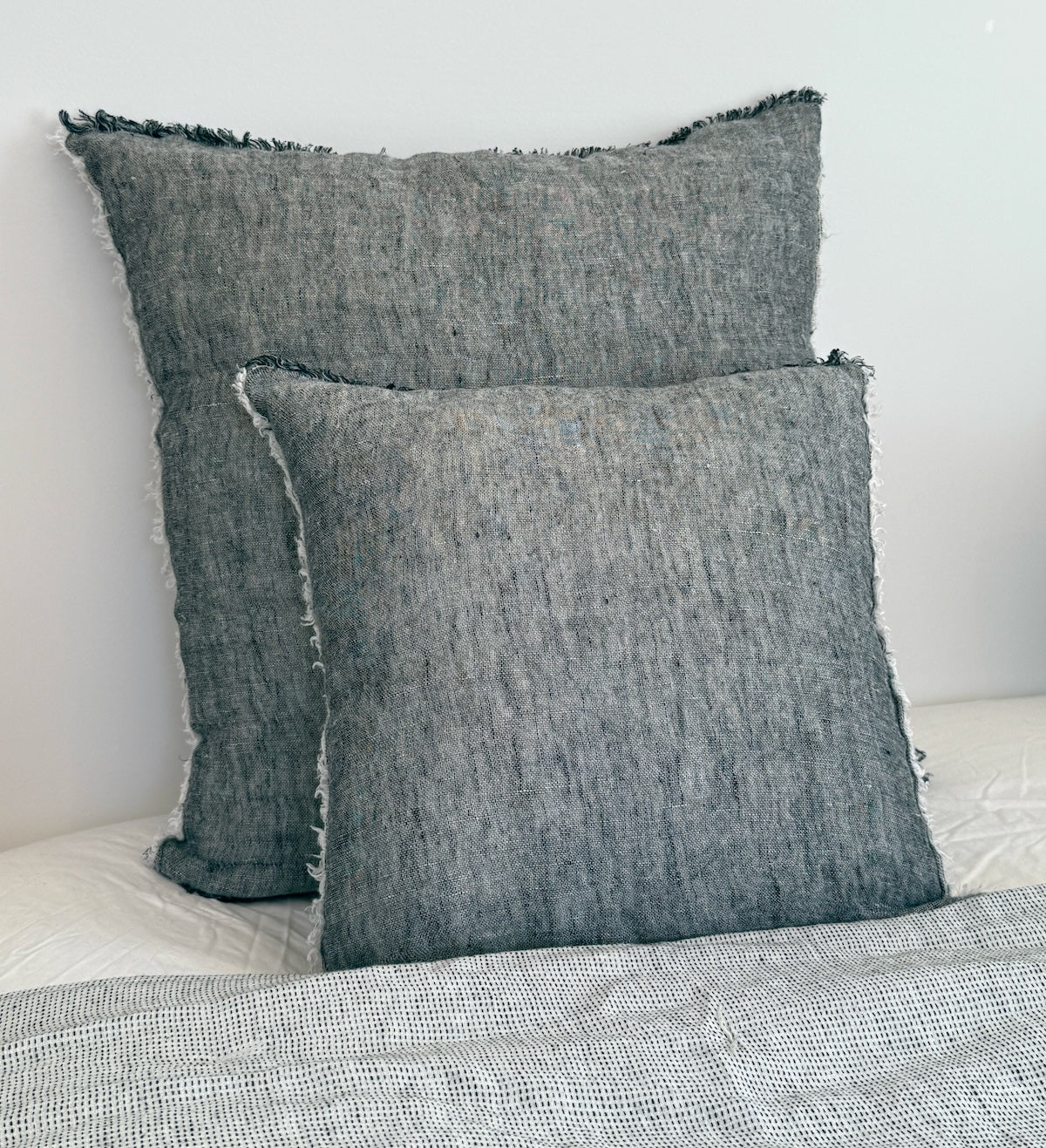 Linen Cushion Cover with Raw Edge