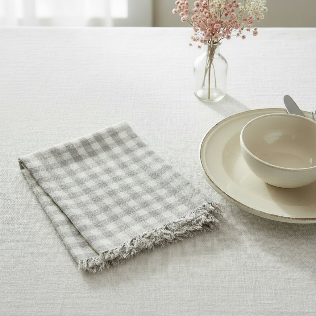 Linen Gingham Check Table Napkins